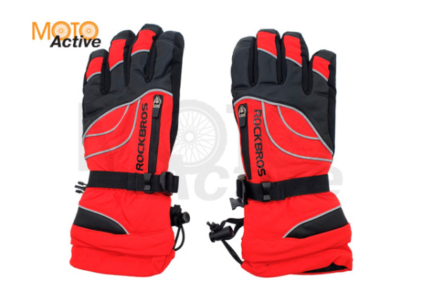 Перчатки зимние Rockbros S133-BR Black/Red